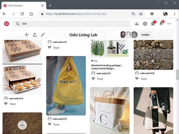A pinterest board made by the youth employees to discuss branding