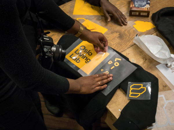 Youth designing her own uniform.