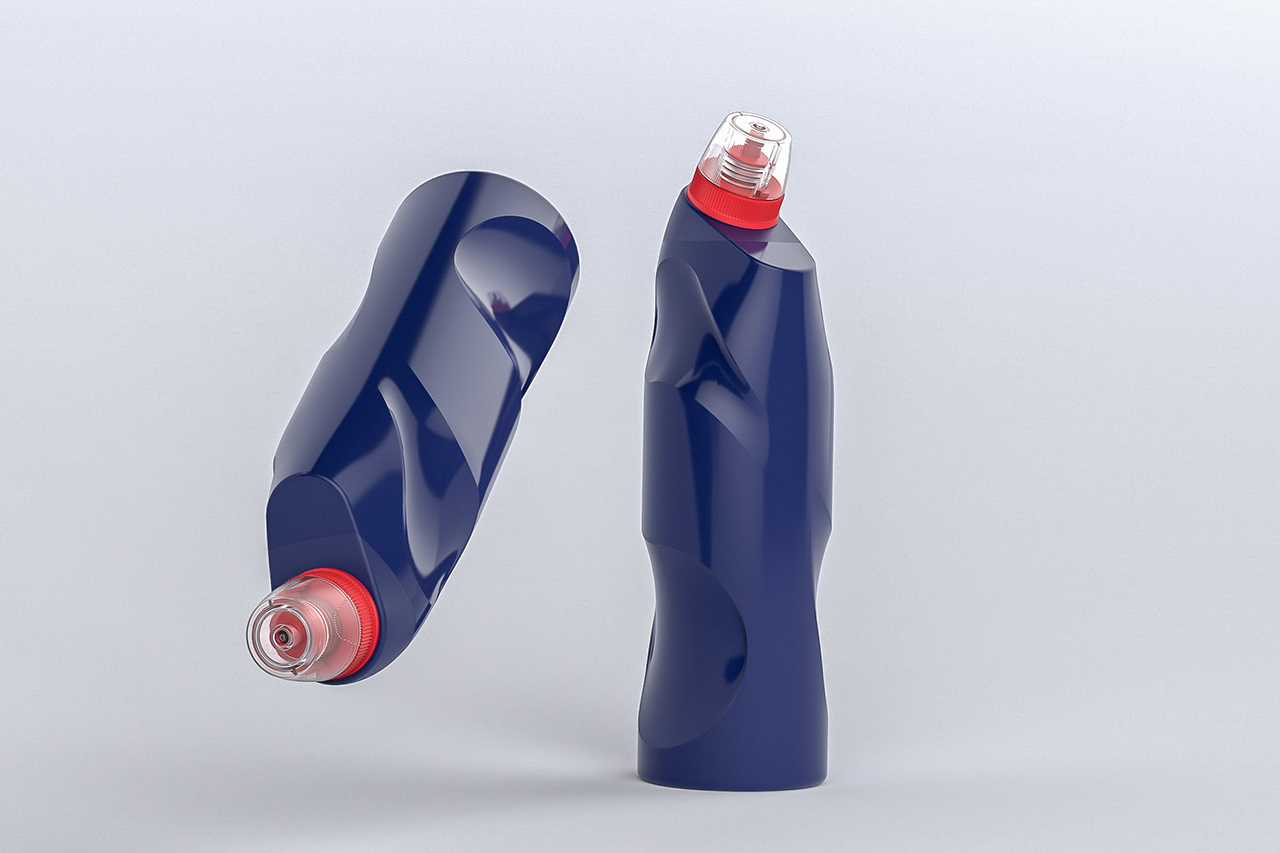 Render of bottle design with color and texture