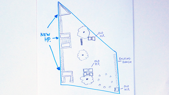 Early draft sketch of layout