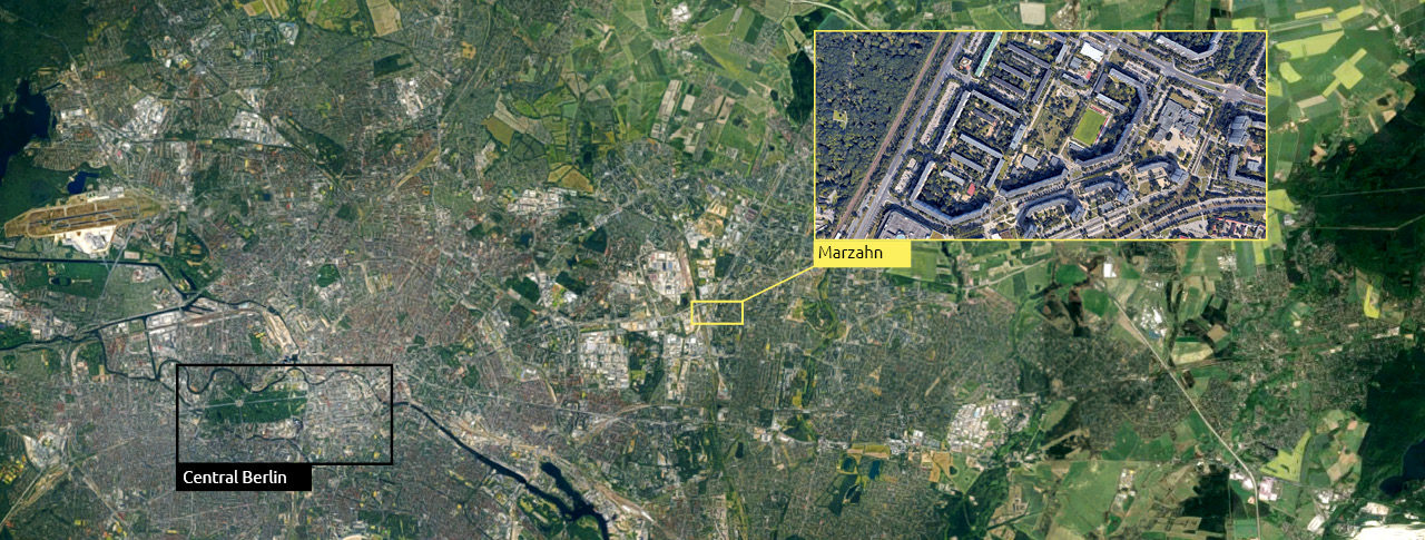 Sattelite image of Berlin and Marzahn